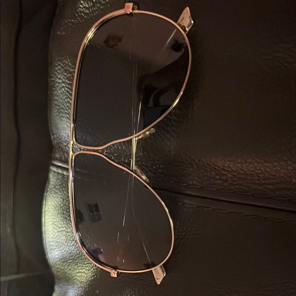Dior Gold and Black Aviator Sunglasses